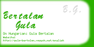 bertalan gula business card